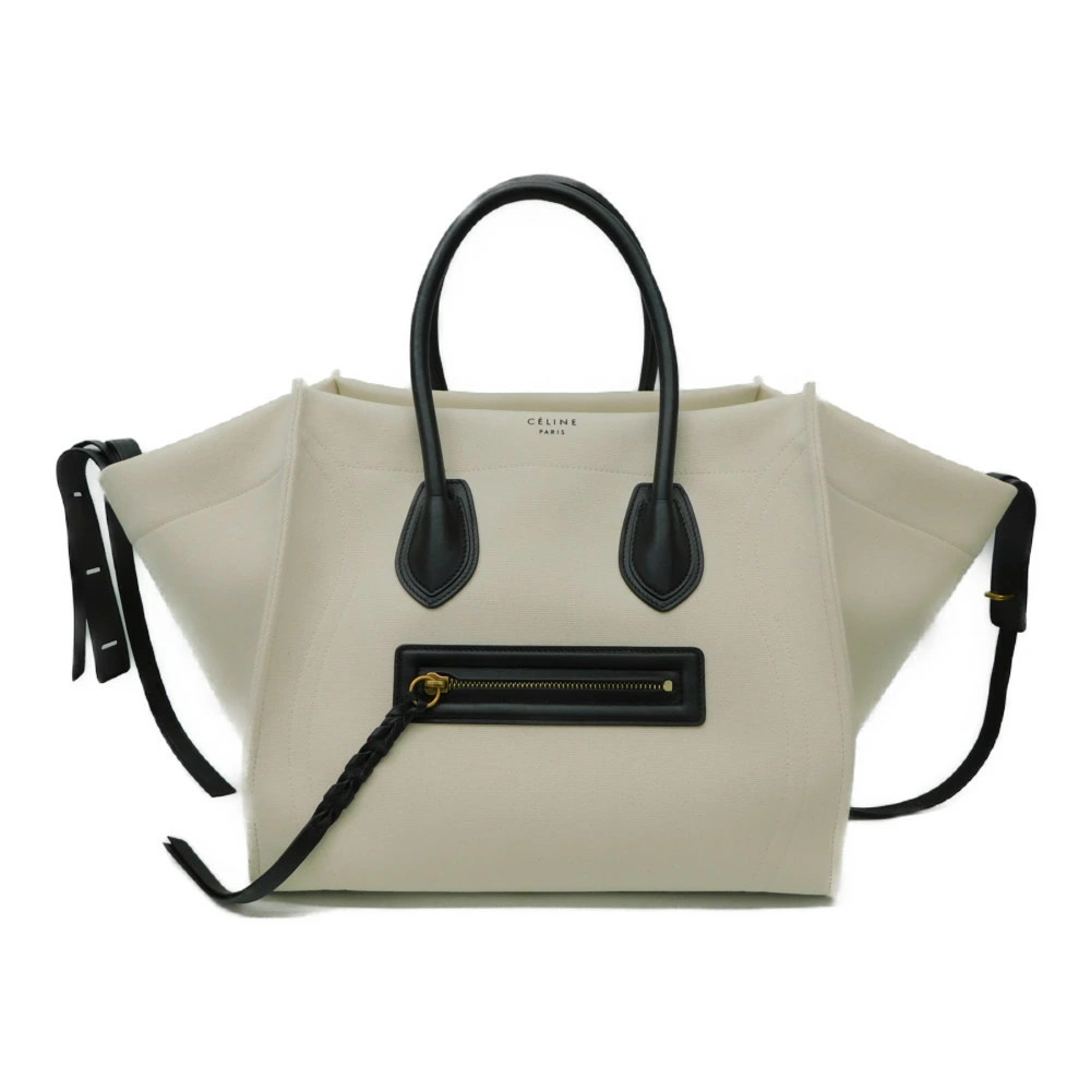 CELINE Luggage Phantom Tote Bag Black White
